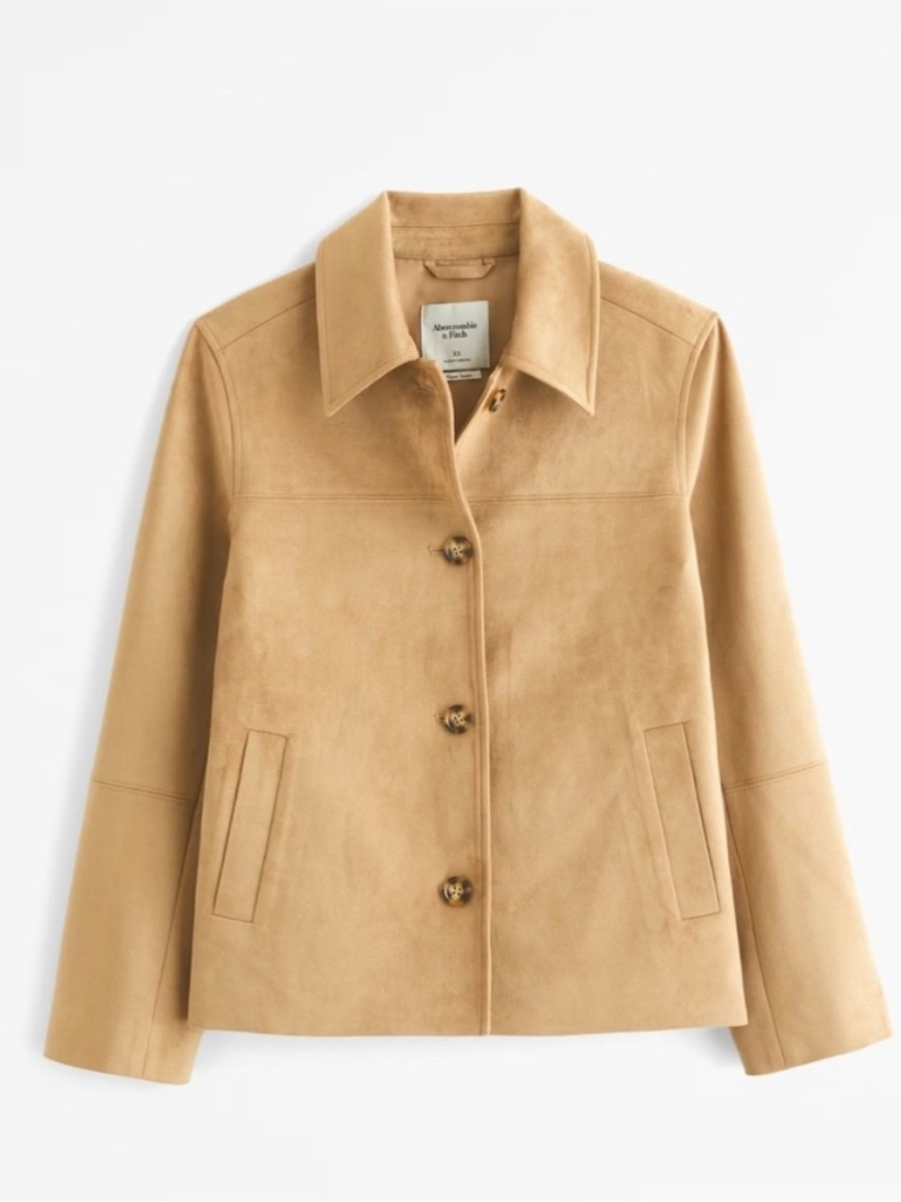 Abercrombie Vegan Suede Button-Front Jacket - size Small